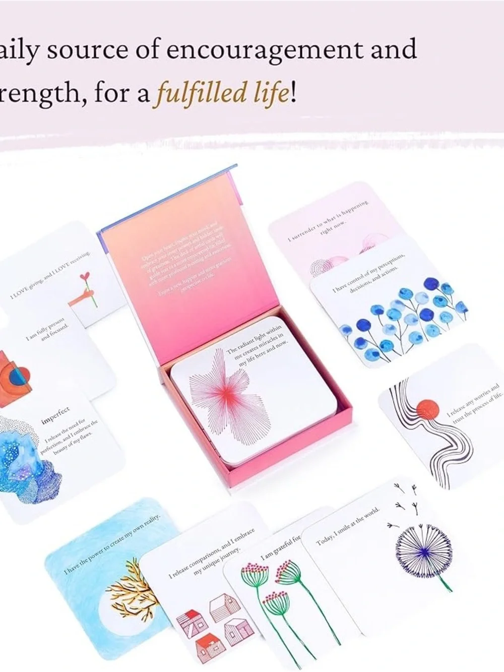 NWOT Pastel Affirmation Cards 46pc Inspirational Motivational Mindfulness - Picture 3 of 16